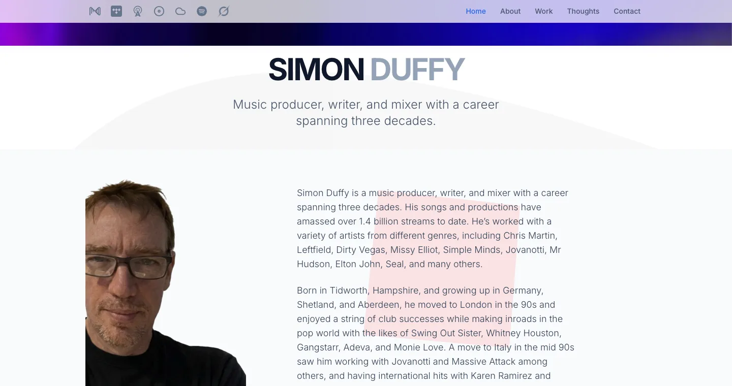 Simon Duffy website preview